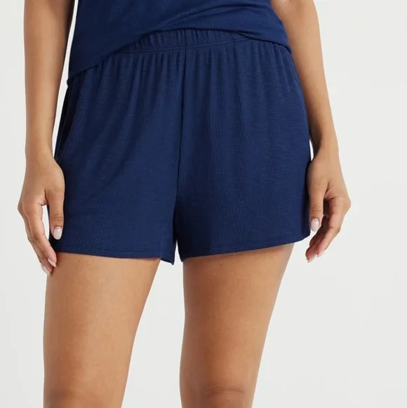 Joyspun Women's Ribbed Knit Pull On Sleep Shorts 3X - Picture 1 of 4